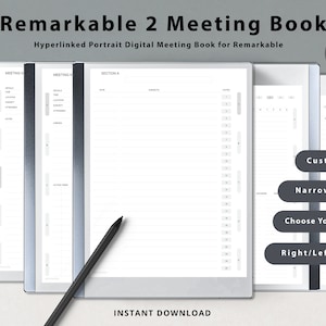 reMarkable 2 Meeting Book | reMarkable 2 meeting Notes | reMarkable 2 templates | reMarkable 2 Meeting Planner