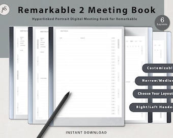 reMarkable 2 Meeting Book | reMarkable 2 meeting Notes | reMarkable 2 templates | reMarkable 2 Meeting Planner