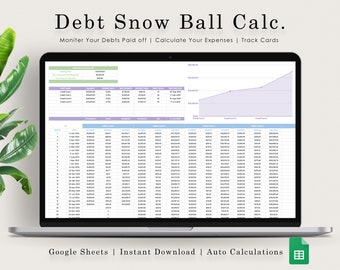 Google Sheets Budget Template, Google Sheets Budget, Debt Snow Ball Calculator, Budget Spreadsheet Google Sheets, Budget Google Sheets