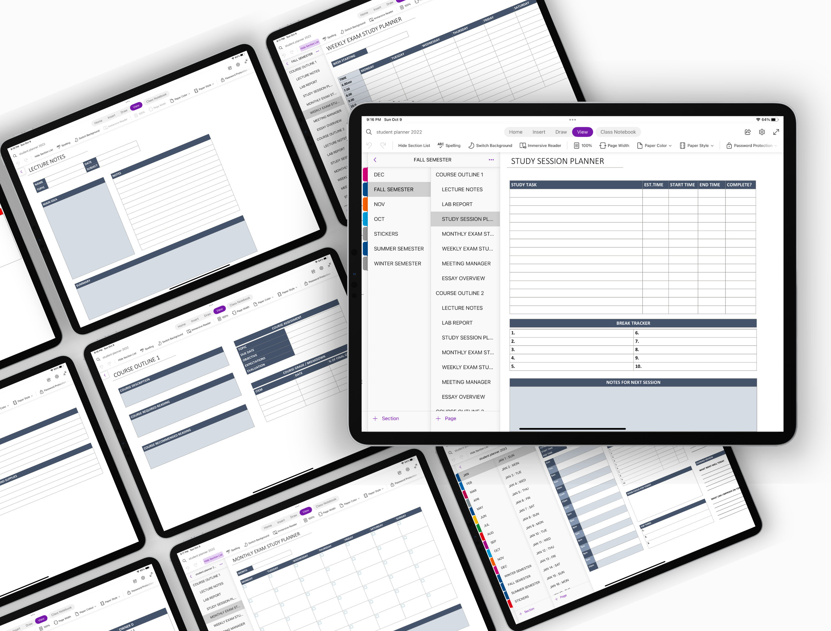 Onenote student planner onenote digital planner onenote template