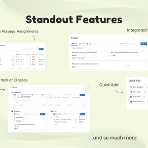 May include: A screenshot of a computer screen showing a software program for managing assignments and classes. The program has features for creating assignments, tracking progress, and keeping track of classes. The program also has a built-in vocabulary feature for learning new words.