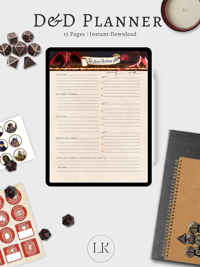Dnd Campain Planner Dungeons and Dragons Character Sheet - Etsy