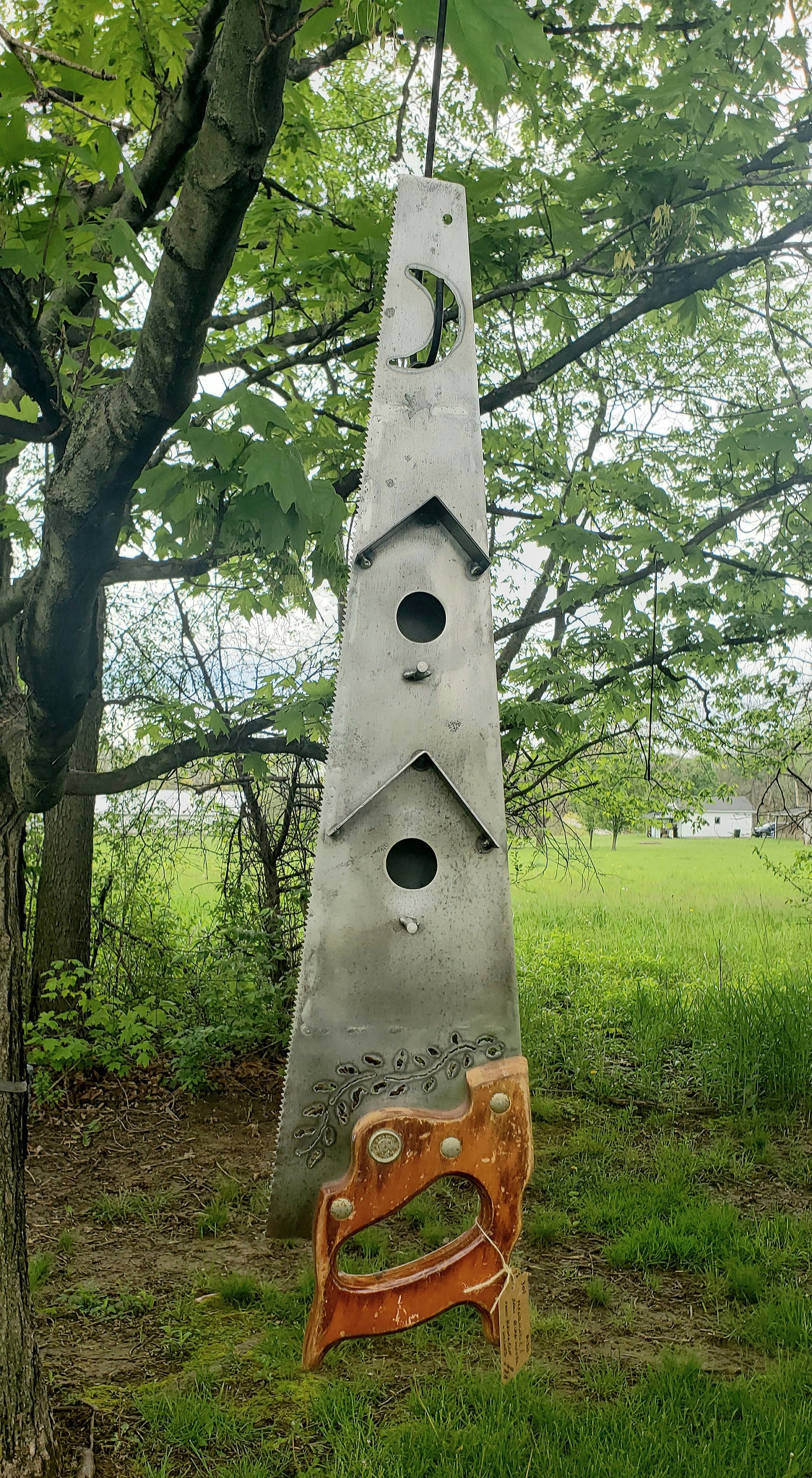 Vintage Handsaw Repurposed to Birdhouse With Hanging Hardware Etsy