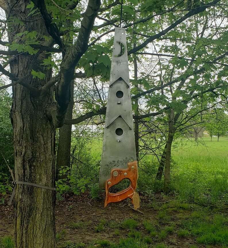 Vintage Handsaw Repurposed to Birdhouse With Hanging Hardware Etsy