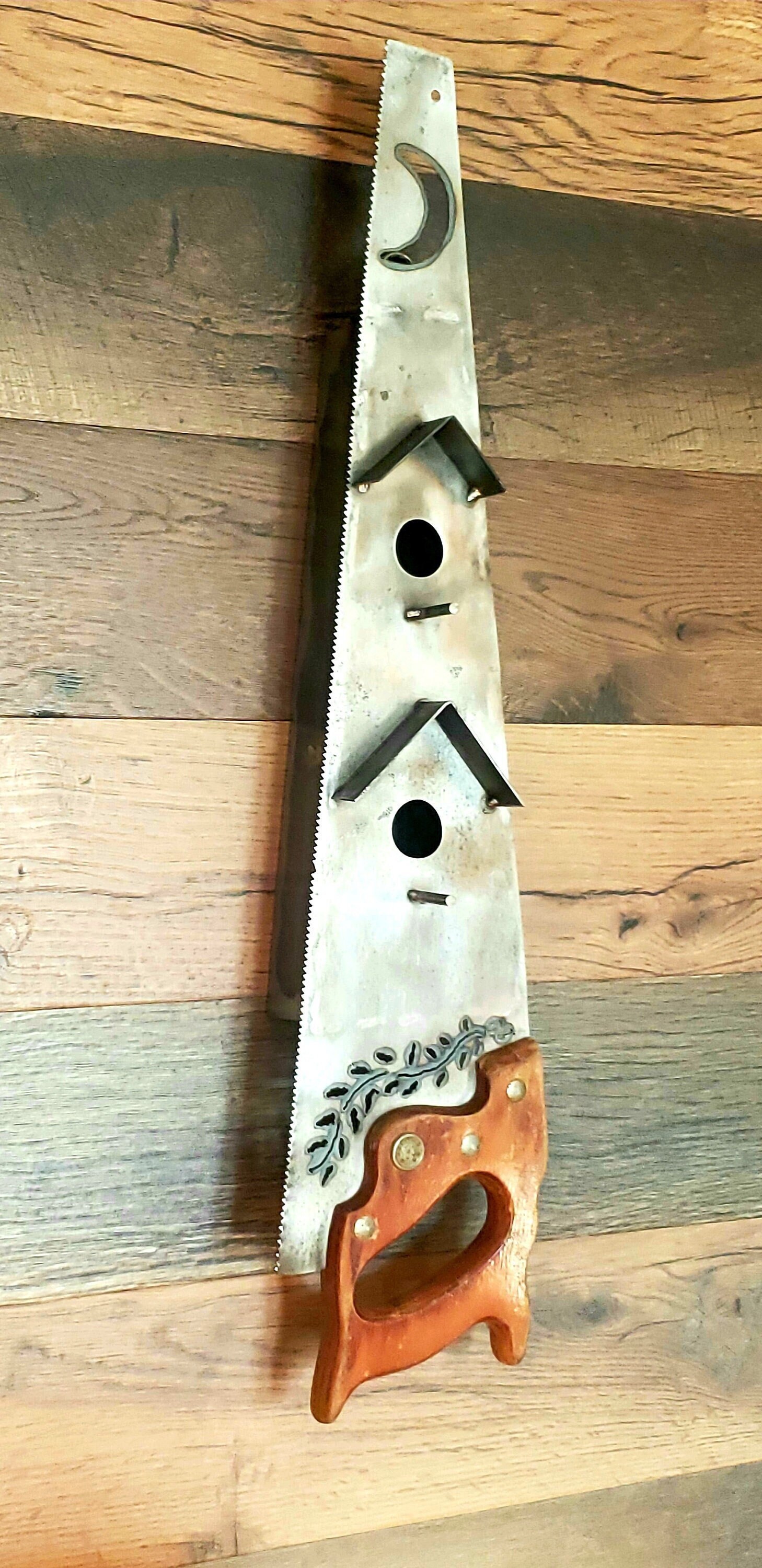 Vintage Handsaw Repurposed to Birdhouse With Hanging Hardware Etsy