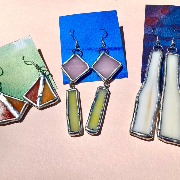 Stained Glass Earrings Etsy