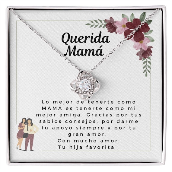 Regalo De Navidad Para Mama Collar Regalo Para Madre Joyería Para Mamá,  Mami, Regalo , Cumpleaños Spanish Mother Necklace 
