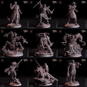 Horror Dark Fantasy Miniatures from Flesh of Gods Dungeons and Terrors 3D Printed for Dungeons and Dragons D&D Pathfinder