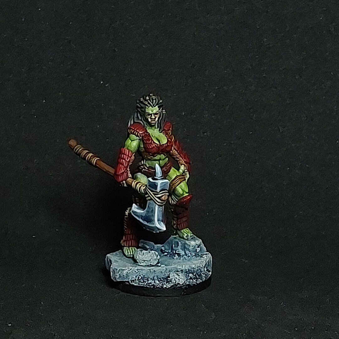 Female Orc / Half Orc Barbarian Miniature Painted Dnd Mini From ...