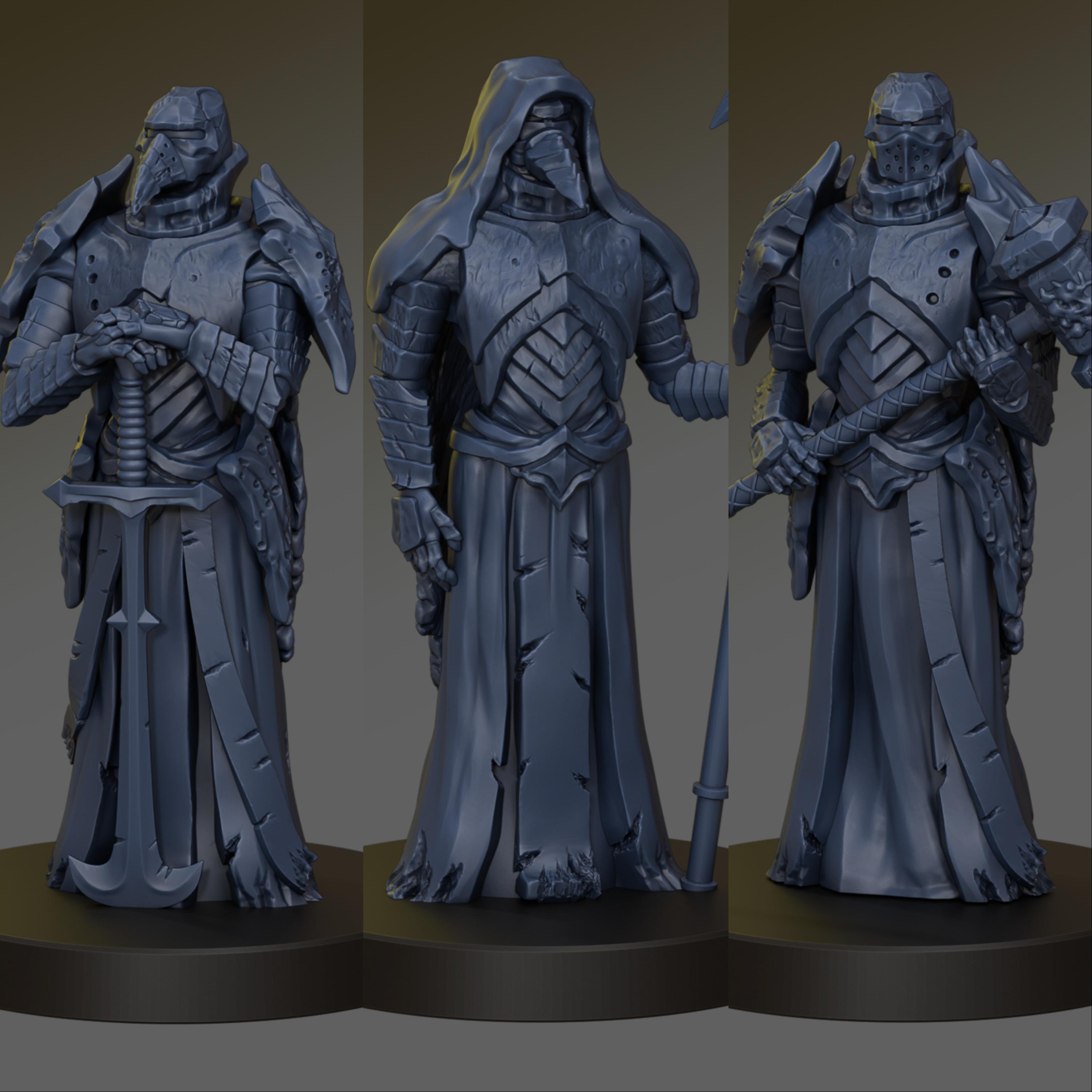 Plague Knight Miniatures inspired by Trench Crusade Black Grail 3D Printed Mini Kaitech Grimdark Fantasy Skirmish Wargame Figure