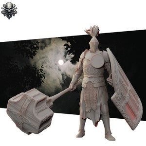 Plume Knight Miniature inspired by Elden Ring 3D Printed Mini RealSteOne Dungeons and Dragons Pathfinder Figure D&D