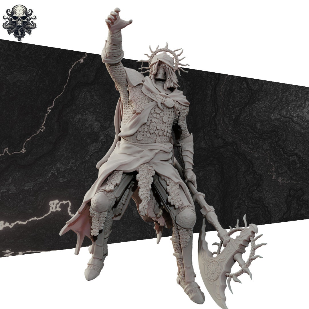 Death Knight Miniatures inspired by Elden Ring 2 Versions 3D Printed Mini RealSteOne Dungeons and Dragons D&D Pathfinder Figure