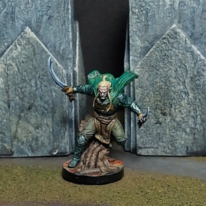 Elf Ranger Mini Elf Fighter Painted DnD Miniature Dungeons and Dragons Mini D&D Pathfinder Mini