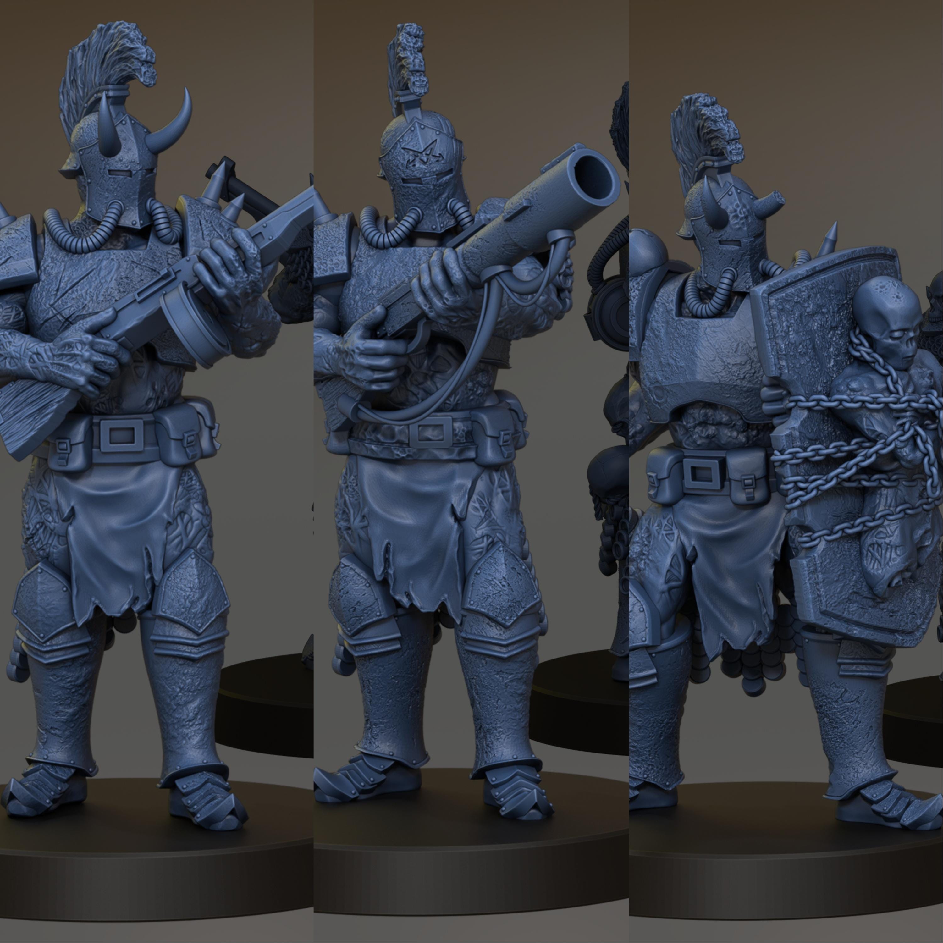 Anointed Heavy Infantry Miniature inspired by Trench Crusade Heretic Legion 3D Printed Mini Kaitech Design Grimdark Fantasy Wargame Figure