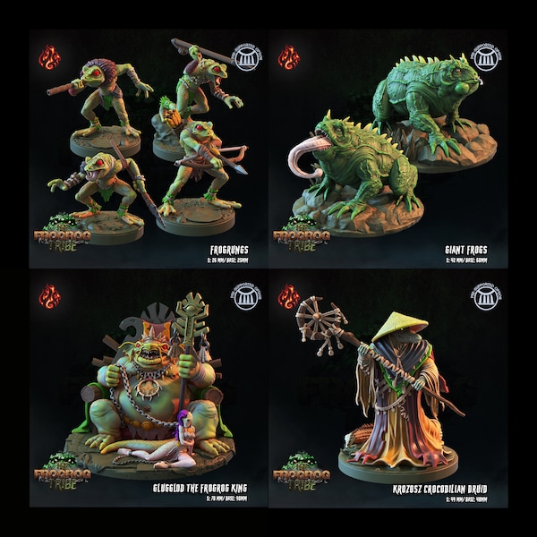 Frog Warrior Miniatures Grung Mini 3D Print Crippled God Foundry Mini Dungeons and Dragons D&D Pathfinder Miniature