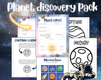 Planet Discovery Pack | Solar System Learning Aid | Planet Coloring Pages | Astronomy for Kids