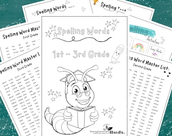 Spelling Words for First, Second and Third Graders- Elementary Spelling Master Packet Homeschool Curriculum