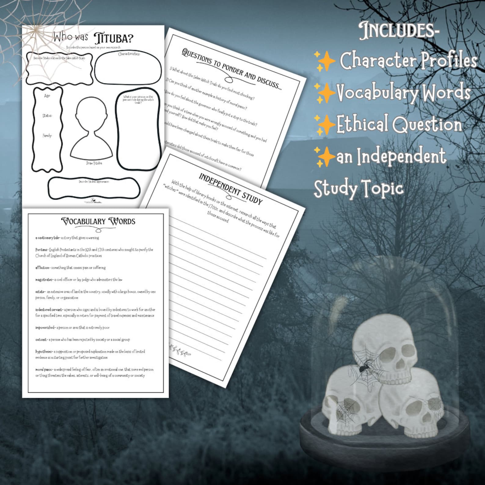 History Study Unit- the Salem Witch Trials Homeschool Curriculum Study ...