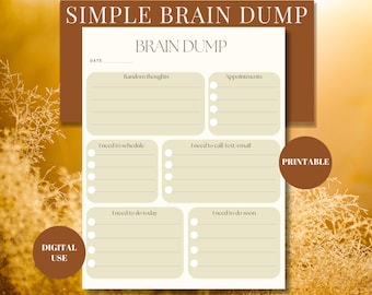 Daily Brain Dump Printable | Mental Load Planner (PDF)