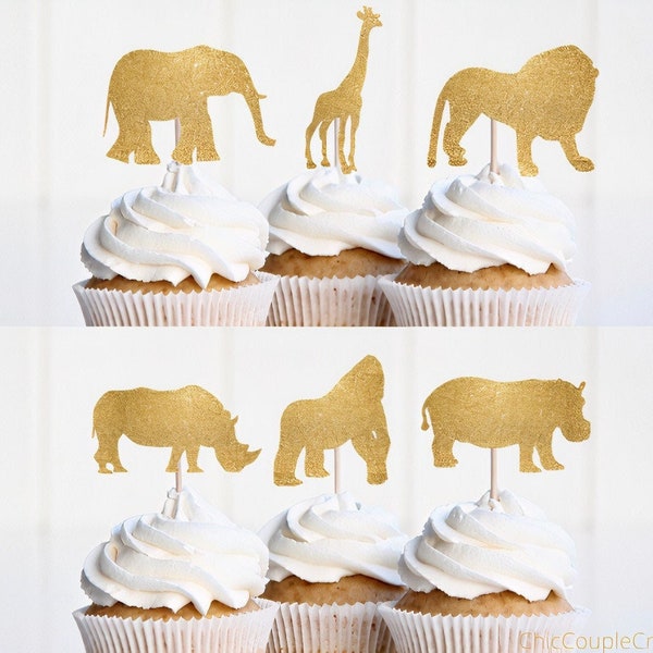 Safari Animal Cupcake Toppers, Jungle Animal Cupcake Toppers, Wild One Cupcake Toppers, Two Wild Cupcake Topper, Safari Themed Party Animals