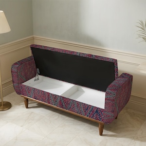 Storage Trunk, Studio Ottoman, Artisan Made Ottoman, Deep Blue Ottoman, Teen Room Ottoman, Handmade Kilim Bench,