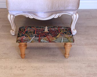 taburete bajo, minibanco, puf, otomana vintage, reposapiés, reposapiernas, taburete de mediados de siglo, otomana pequeña, puf de suelo