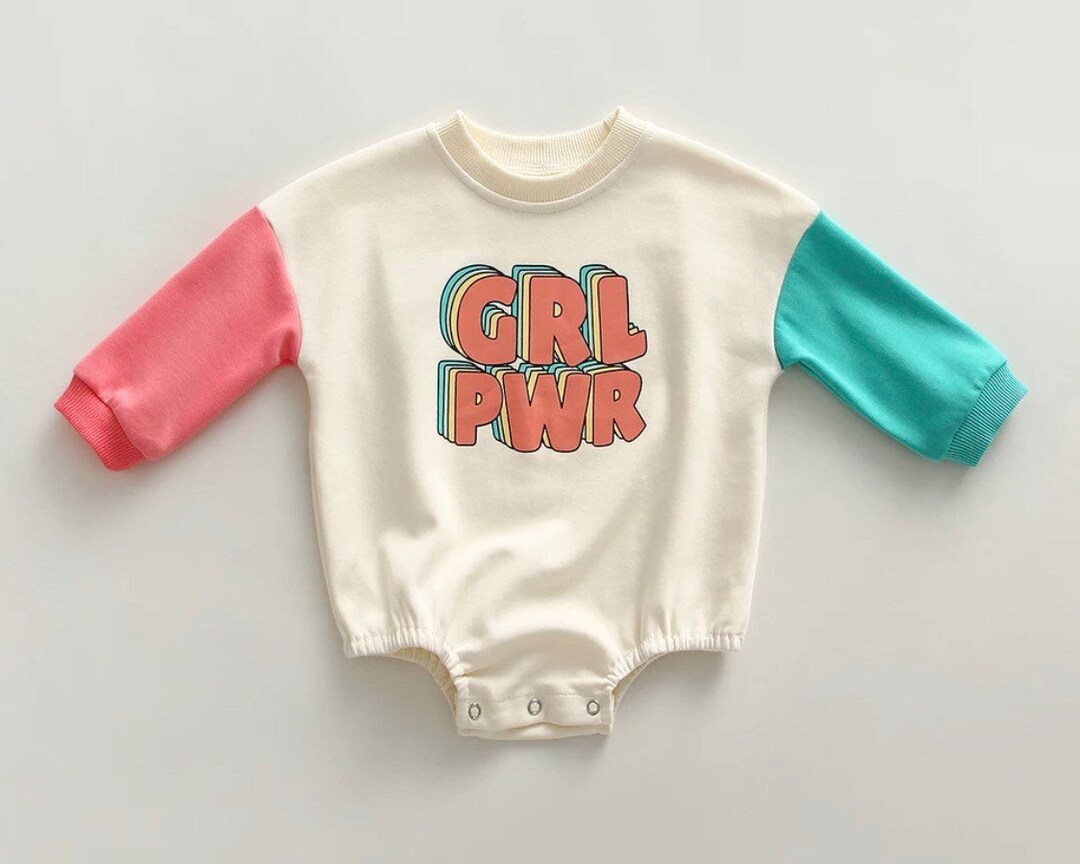 Girl Power Baby Romper Lilac Grey Sweatshirt Bodysuit Warm Etsy