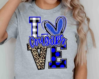 Cougars Shirt, Custom School Mascot Shirt, Mascot Shirt, School Spirit Shirt, Love Cougars Shirt, Cougar Pride Shirt, Game Day Shirt Cougar