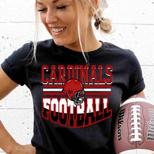 Cardinal Football Shirt, Football Graphic Tee, Cardinals Shirt, Custom Football Shirt, Custom Mascot Shirt, Football Mom Shirt, Game Day Tee