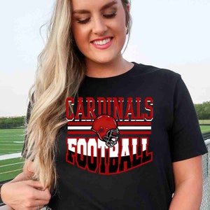 Cardinal Football Shirt, Football Graphic Tee, Cardinals Shirt, Custom Football Shirt, Custom Mascot Shirt, Football Mom Shirt, Game Day Tee