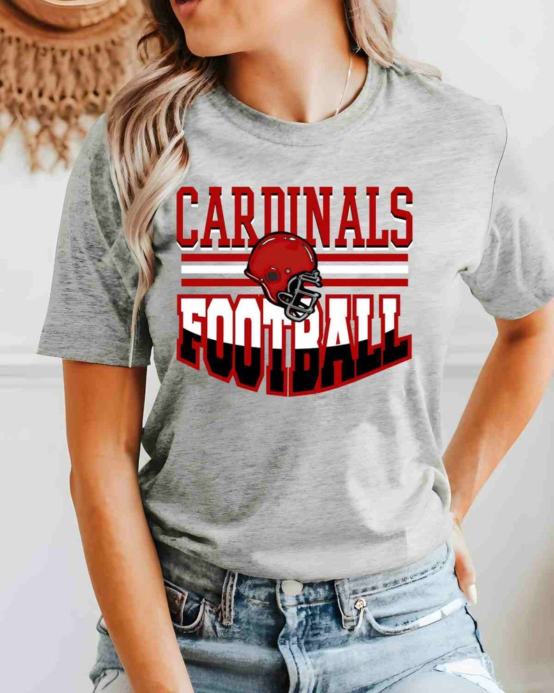 Cardinal Football Shirt, Football Graphic Tee, Cardinals Shirt, Custom Football Shirt, Custom Mascot Shirt, Football Mom Shirt, Game Day Tee