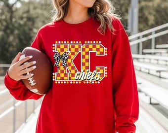 KC Chiefs shirt School Spirit Shirt Game Day Shirt Kansas City Football Shirt Football Mom Shirt Chiefs Sweatshirt Spirit Wear School Mascot