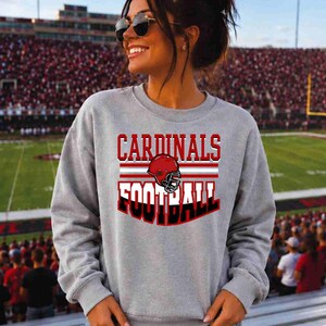 Cardinal Football Shirt, Football Graphic Tee, Cardinals Shirt, Custom Football Shirt, Custom Mascot Shirt, Football Mom Shirt, Game Day Tee