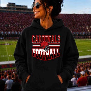 Cardinal Football Shirt, Football Graphic Tee, Cardinals Shirt, Custom Football Shirt, Custom Mascot Shirt, Football Mom Shirt, Game Day Tee