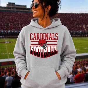 Cardinal Football Shirt, Football Graphic Tee, Cardinals Shirt, Custom Football Shirt, Custom Mascot Shirt, Football Mom Shirt, Game Day Tee