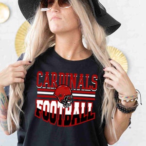 Cardinal Football Shirt, Football Graphic Tee, Cardinals Shirt, Custom Football Shirt, Custom Mascot Shirt, Football Mom Shirt, Game Day Tee