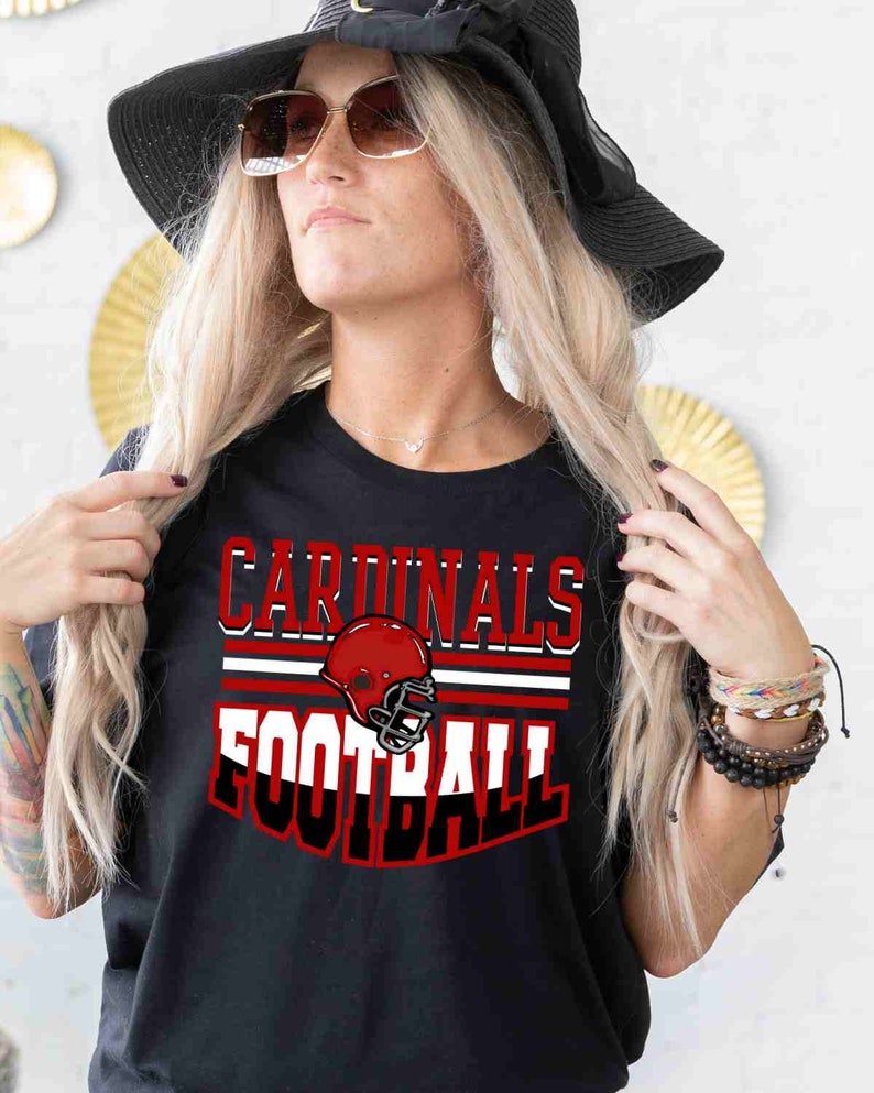 Cardinal Football Shirt, Football Graphic Tee, Cardinals Shirt, Custom Football Shirt, Custom Mascot Shirt, Football Mom Shirt, Game Day Tee