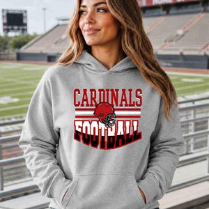 Cardinal Football Shirt, Football Graphic Tee, Cardinals Shirt, Custom Football Shirt, Custom Mascot Shirt, Football Mom Shirt, Game Day Tee