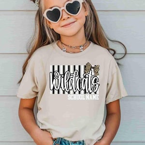 Custom Mascot Shirt Custom School Shirt City Mascot Shirt Custom School Tees Elementary Teacher Shirt High School Teacher Leopard Bow Shirt