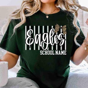 Custom Mascot Shirt Custom School Shirt City Mascot Shirt Custom School Tees Elementary Teacher Shirt High School Teacher Leopard Bow Shirt