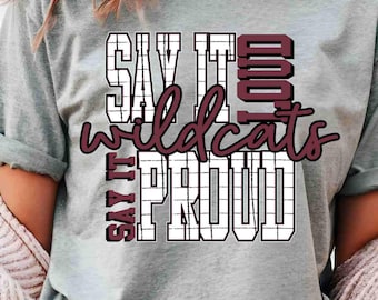 Custom Mascot Shirt School Mascot Shirt Wildcats Mom Shirt Game Day Shirt High School Spirit Tee School Sports Shirt Personalized Team Tee