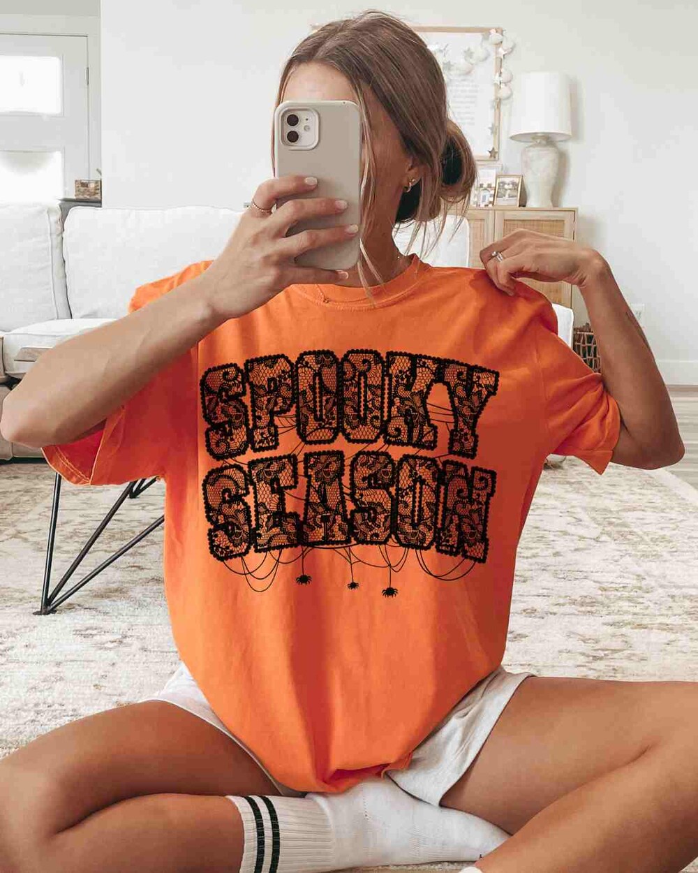 Spooky Season Shirt Halloween Shirt Fall Shirt Lace Design Shirt Holiday Shirts Ghost Shirt Fall Vibes Shirt Halloween Vibes Shirt Trendy Designed By Shirttrendz