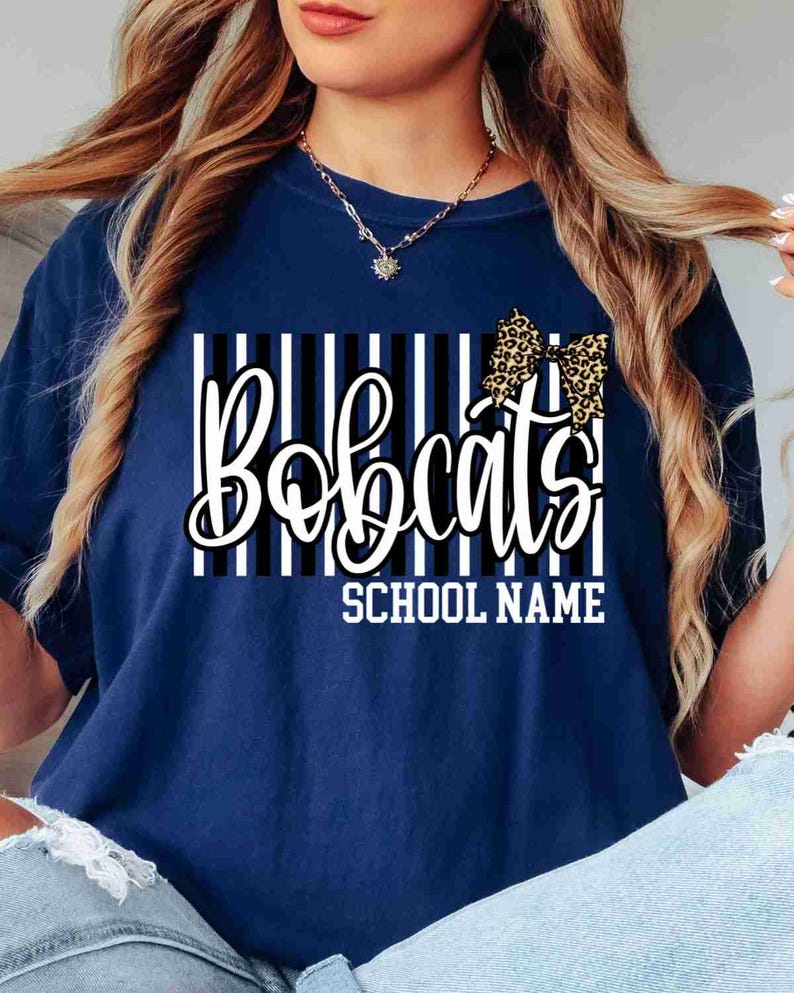 Custom Mascot Shirt Custom School Shirt City Mascot Shirt Custom School Tees Elementary Teacher Shirt High School Teacher Leopard Bow Shirt