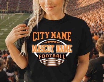 Custom Football Shirt, Custom Mascot Shirt, Football Sweatshirt, Football Mom Shirt, Football Hoodie, Custom Team School Spirit Wear Shirt