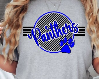 Blue Panthers Shirt Custom Mascot Shirt School Spirit Tees Sports Shirt Game Day Panther School Team Name Personalized Game Day tshirt