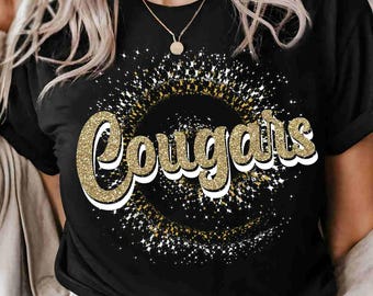 Cougars Shirt, Custom School Mascot Shirt, Mascot Shirt, School Spirit Shirt, Custom Team Shirt, Cougar Pride Shirt, Game Day Shirt Cougar