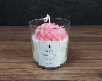 Scented Soy Candle / Fragrance of a Thai Orchid / Organic Soy Wax Candle / Natural Candle / Aromatherapy Candles / Gift / Home Decor