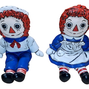 Vintage Raggedy Ann and Andy Ceramic Figures