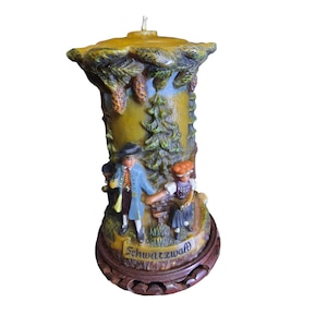 Vintage German Gunter Kerzen Hand Carved CandleHolder