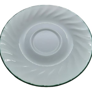 set of 3 Corning Corelle Callaway Ivy 6-1/4&quot; Saucers Green Rim